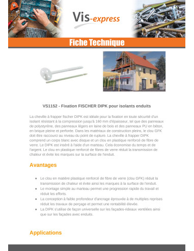 1 x Fischer ISOLANT DIPK 8/60-80 2 pièces