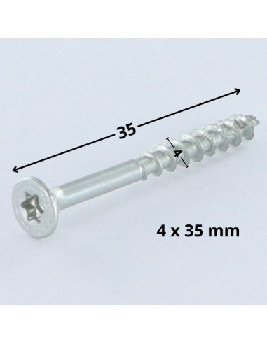 1 x Vis Spax Tête fraisée TORX T20 4X35 Filetée...
