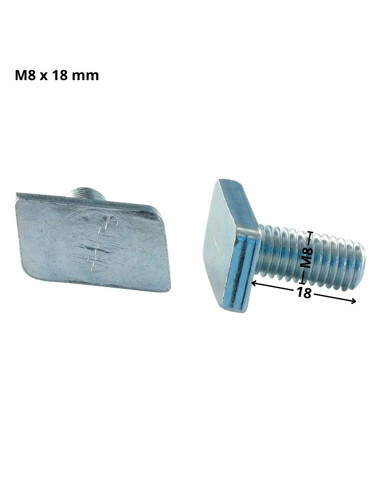 1 x Vis métaux T.LOSANGE M8X18 Acier zingué