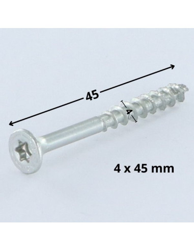 1 x Vis Spax Tête fraisée TORX T20 4X45 Filetée...