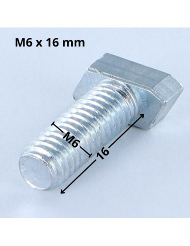 1 x Vis métaux Tête Losange M6X16 Acier zingué...