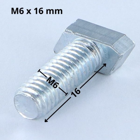 1 x Vis métaux Tête Losange M6X16 Acier zingué 128 Heures brouillard salin sans rouille rouge