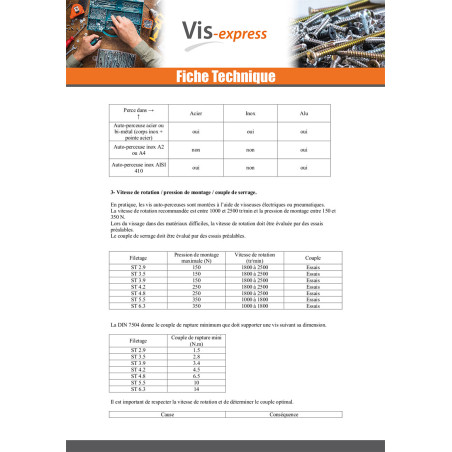 1 x Vis autoperceuse Tête fraisée Phillips 4.8X32 Filet tôle Acier zingué