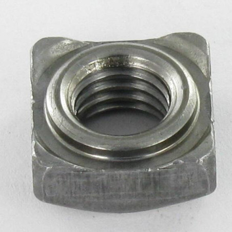 1 x Ecrou carré à souder Collerette M6 10X10X5 Acier brut