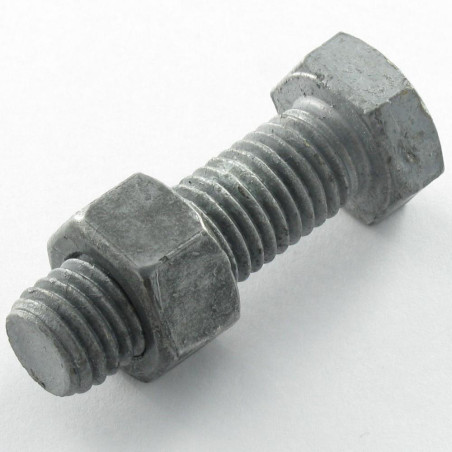 25 x Boulon (vendu avec Ecrou) Tête hexagonale TH M20X50 Classe 8.8 SB Forte tenue à la corrosion Acier galvanisé à
