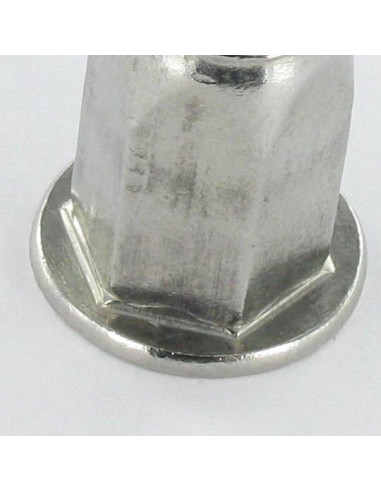 1 x Ecrou à sertir Inox Tête plate Hexagonal...