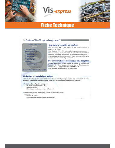 25 x Boulon (vendu avec Ecrou) Tête hexagonale...