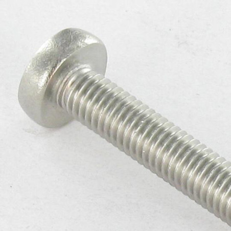 1 x Vis métaux tête cylindrique bombée large Pozi N°1 M3X40 Inox A4 microvis