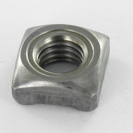 1 x Ecrou carré à souder Collerette M8 14X14X6.5 Acier brut