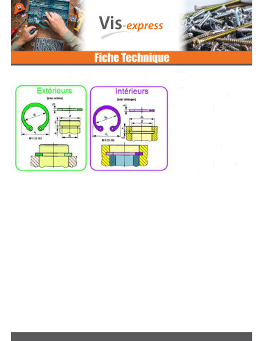 1 x Circlip Extèrieur Inox Sur arbre Diamètre 11