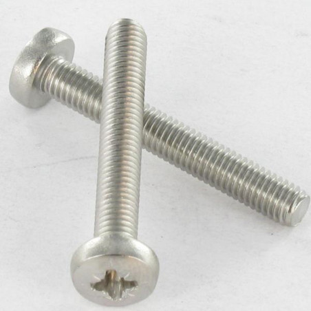 1 x Vis métaux tête cylindrique bombée large Pozi N°1 M2.5X5 Inox A4 microvis