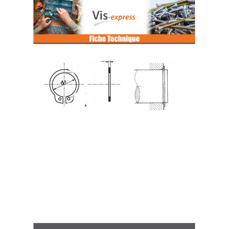 1 x Circlip Extèrieur Inox Sur arbre Diamètre 95