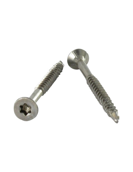 1 x VBA Vis bois agglo Vis autoperceuse Tête fraisée Cranté 5X80 TORX T25 Inox A2