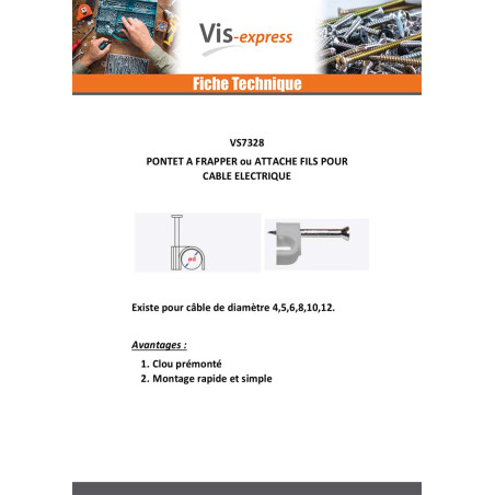 1 x Pontet à FRAPPER Diamètre 4 nylon blanc