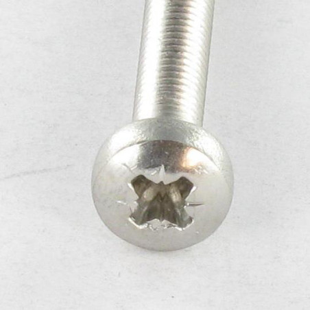 1 x Vis métaux tête cylindrique bombée large Pozi N°1 M2X12 Inox A4 microvis