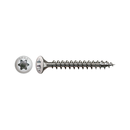 1 x Spax Vis bois Tête fraisée bombée TFB T-STAR TORX T15 3.5X20 Filetage total Inox A2