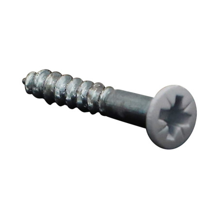 1 x Vis bois Tête fraisée bombée TFB Pozi N°2 4X30 Acier zingué RAL9016 blanc signalisation