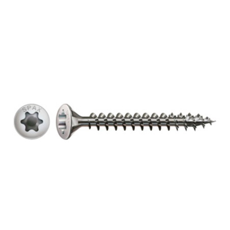 1 x Spax Vis bois Tête fraisée bombée TFB T-STAR TORX T20 4X45 Filetage total Inox A2
