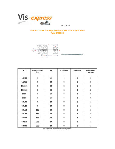 1 x Vis de réglage pour fenêtre bois TORX T25...