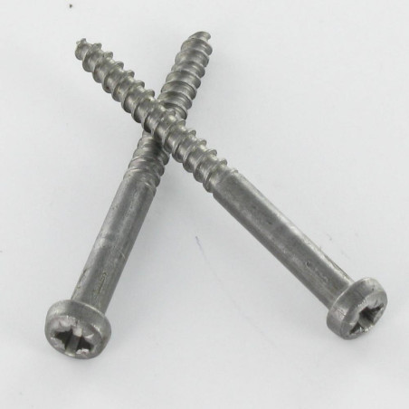 1 x Vis bois Tête ronde TR Pozi N°2 3.5X40 Acier brut