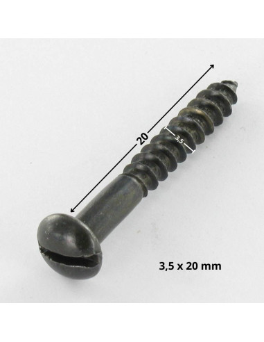 1 x Vis bois Tête ronde TR Fendue 3.5X20 Acier...