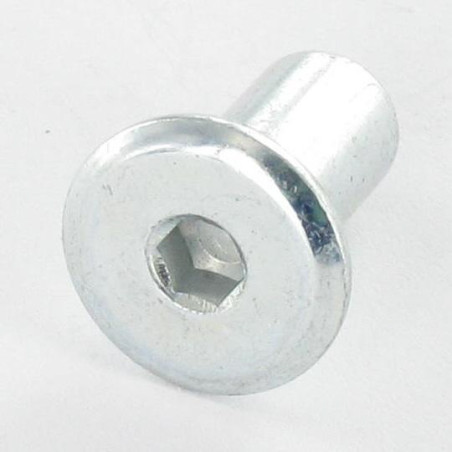 1 x Combifix Ecrou relieur Tête plate Diamètre de tête: 15 Diamètre du corps 9 Longueur sous tête 15 M6 Clé de 4 HC4