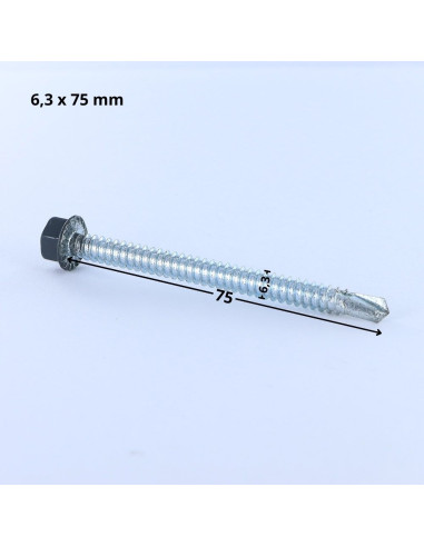 1 x Vis autoperceuse Tête hexagonale TH 6.3X75...