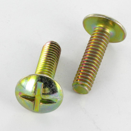 1 x Vis Poelier Fendue En Croix M8X40 Bichromaté