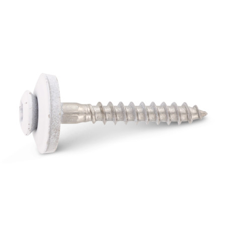 1 x Vis faitage Tête fraisée bombée TFB TORX T20 Inox A2 RAL9010 blanc pur 4.5X120RD.EPDM