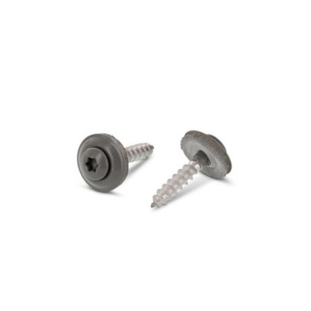 1 x Vis faitage Tête fraisée bombée TFB TORX T20 Inox A2 RAL7005 4,5X35 Rondelle d'étanchéite EPDM