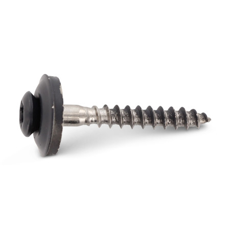 1 x Vis faitage Tête fraisée bombée TFB TORX T20 Inox A2 RAL7016 gris anthracite 4.5X25 Rondelle d'étanchéite EPDM