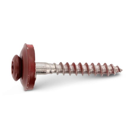 1 x Vis faitage Tête fraisée bombée TFB TORX T20 Inox A2 RAL3009 rouge oxyde 4.5X60 Rondelle d'étanchéite EPDM
