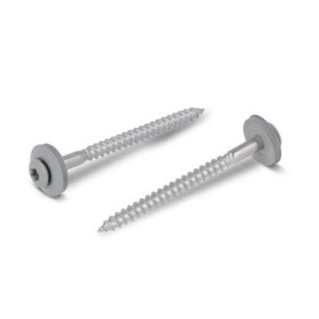 1 x Vis faitage Tête fraisée bombée TFB TORX T20 Inox A2 RAL7030 4,5X45 Rondelle d'étanchéite EPDM