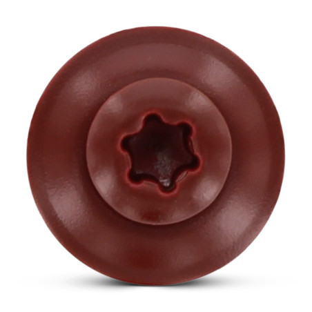 1 x Vis faitage Tête fraisée bombée TFB TORX T20 Inox A2 RAL3009 rouge oxyde 4.5X120RD.EPDM