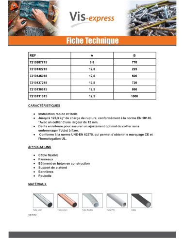 1 x Colliers de serrage nylon blanc Polyamide...