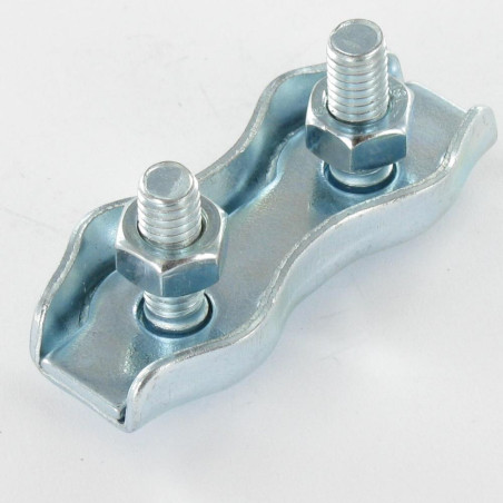 1 x Serre-câble plat duplex Acier zingué Câble De 8