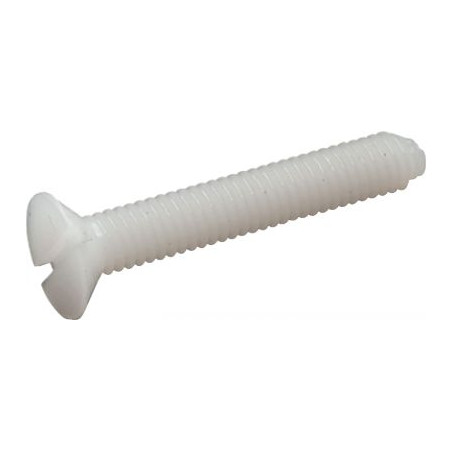 1 x Vis métaux Tête fraisée Fendue M3X6 nylon naturel microvis