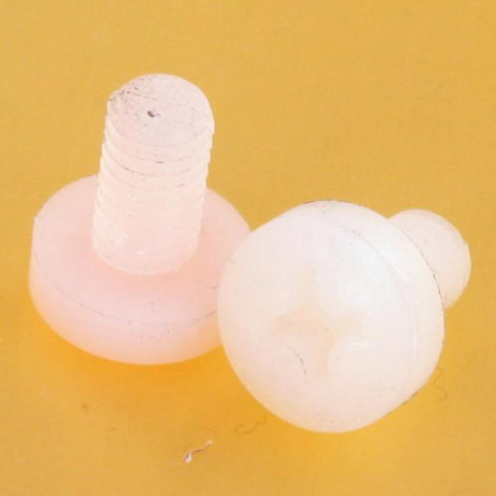 1 x Vis métaux tête cylindrique bombée large Phillips M6X10 nylon naturel