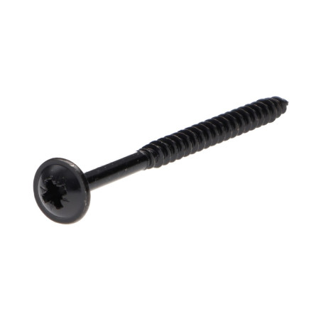 1 x VBA Vis bois agglo Poelier Pozi N°2 4X60 Filetée sur 40 Diamètre de tête: 9 Acier zingué noir