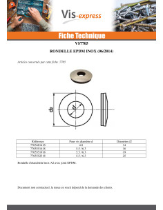 Rondelle d'étanchéite EPDM Inox 5.5/6.3X16 2