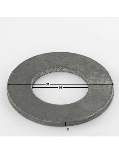 1 x Rondelle Plate M16X32X3 M Acier brut
