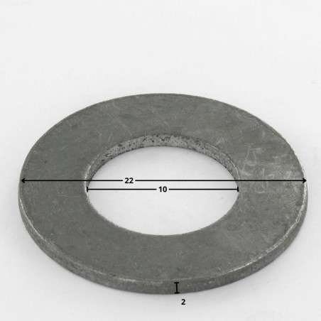1 x Rondelle Plate M10X22X2 M Acier brut