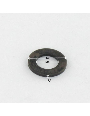 1 x Rondelle Plate M6X14X1.2 M Acier zingué noir