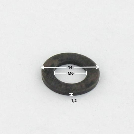 1 x Rondelle Plate M6X14X1.2 M Acier zingué noir