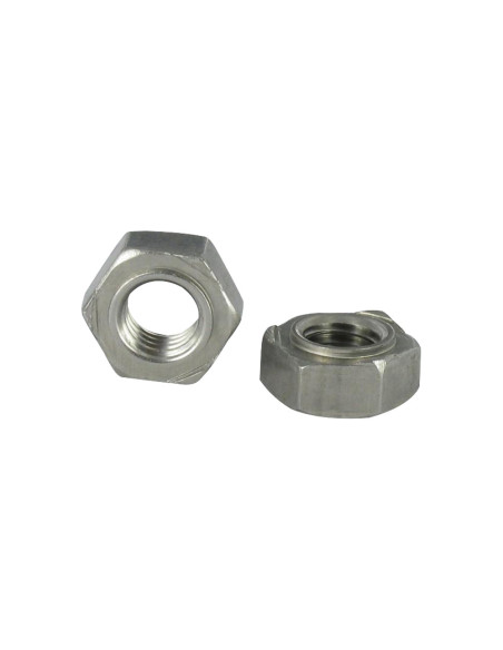 1 x Ecrou hexagonale à souder Inox A2 M4