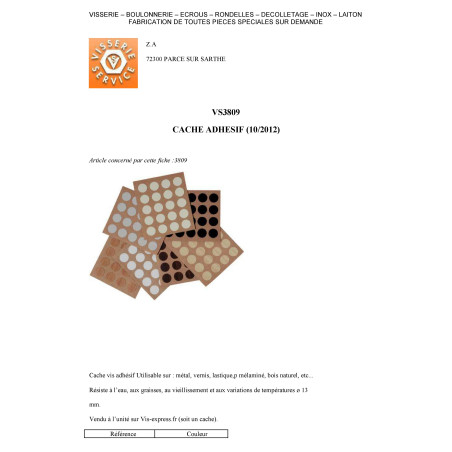 1 x Cache adhésif Diamètre 20 Noir