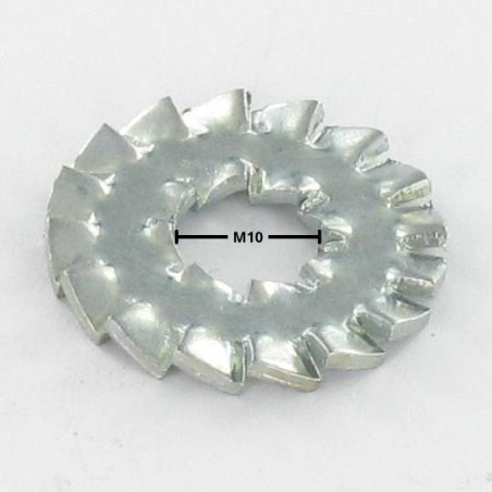 1 x Rondelle éventail Double denture DD M10 Acier zingué