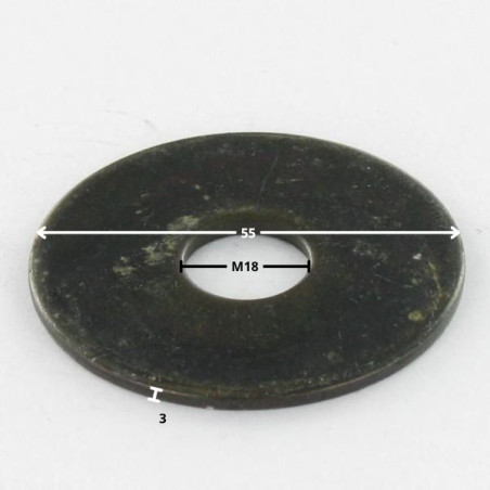 1 x Rondelle Plate M18X55X3 LL Acier brut