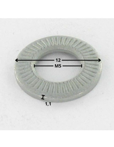 1 x Rondelles contact M5X12X1.1 Acier zingué...