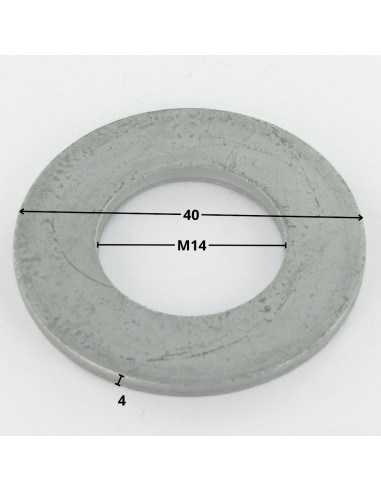 1 x Rondelle Plate Charpente 14X40X4 Forte...